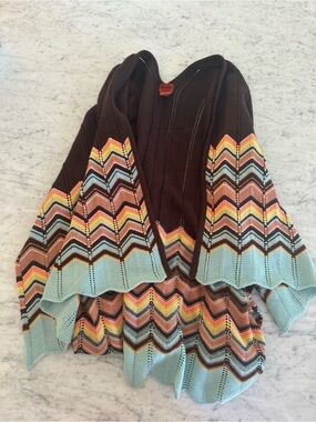 Missoni Chevron Knit Women's Sweater poncho cape cardigan